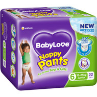 3 PACK OF Babylove Nappy Pants Junior 15-25kg 22 pack