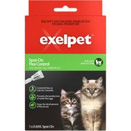 3 PACK OF Exelpet Cat/kitten Treatment Spot On Flea Control 0.6ml