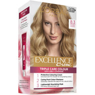 3 PACK OF L'oreal Excellence Creme Hair Colour 8.3 Golden Blonde