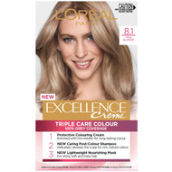 3 PACK OF L'oreal Excellence Creme Hair Colour 8.1 Ash Blonde