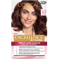 3 PACK OF L'oreal Excellence Creme Hair Colour 5.15 Natural Frosted Brown