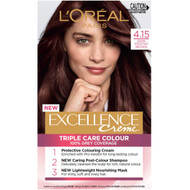 3 PACK OF L'oreal Excellence Creme Hair Colour 4.15 Dark Frosted Brown