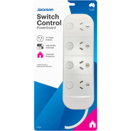 3 PACK OF Jackson 4 Outlet Individually Switched Powerboard With 1 Metre Lead