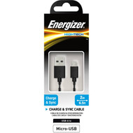 3 PACK OF Energizer Micro-usb Cable Black 2 Metre