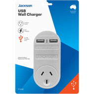3 PACK OF Jackson 2 Outlet Usb Charger With Mains Outlet