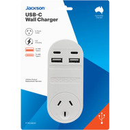 3 PACK OF Jackson Usb Charger - 2x Usb-a + 2xusb-c