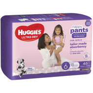 Huggies Ultra Dry Nappy Pants Size 6 Girls 46 pack
