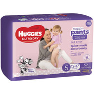 Huggies Ultra Dry Nappy Pants Size 5 Girls 52 pack