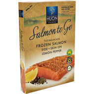 3 PACK OF Huon Salmon To Go Frozen Skin On Lemon Pepper 880g