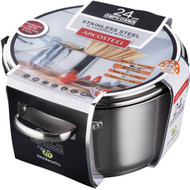 3 PACK OF Arcosteel Stainless Steel 5l Casserole With Lid 24x12cm