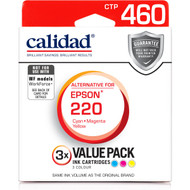 3 PACK OF Calidad Epson Printer Ink 220 Tri-colour