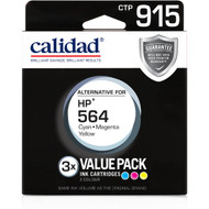 3 PACK OF Calidad Hp Printer Ink 564 Tri-colour
