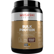 3 PACK OF Musashi Bulk Protein Chocolate Milkshake Flavour 900g