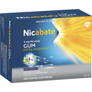 Nicabate Chewing Gum 4mg 200 pack