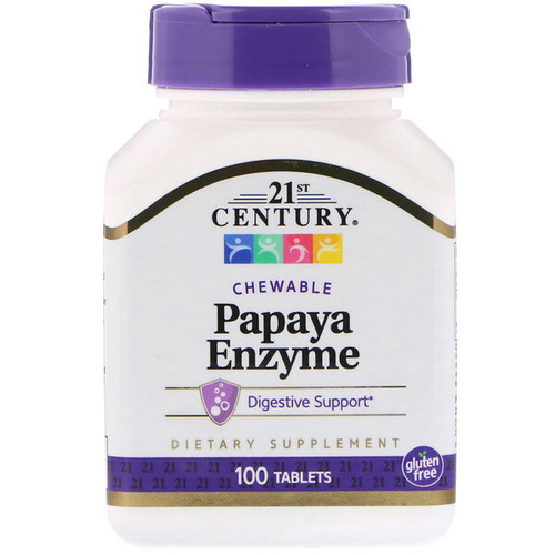 <img alt="21st Century, Papaya Enzyme, 100 Chewable Tablets" title="21st Century, Papaya Enzyme, 100 Chewable Tablets,740985226629"
