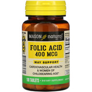<img alt="Mason Natural, Folic Acid, 400 mcg, 100 Tablets" title="Mason Natural, Folic Acid, 400 mcg, 100 Tablets,311845065315"