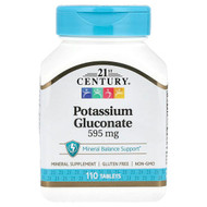 <img alt="21st Century, Potassium Gluconate, 595 mg, 110 Tablets" title="21st Century, Potassium Gluconate, 595 mg, 110 Tablets,740985213872"