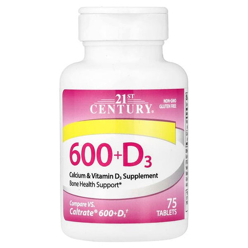 <img alt="21st Century, 600+D3, Calcium & Vitamin D3 Supplement, 75 Tablets" title="21st Century, 600+D3, Calcium & Vitamin D3 Supplement, 75 Tablets,740985275290"