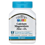 <img alt="21st Century, Calcium Magnesium Zinc + D3, 90 Tablets" title="21st Century, Calcium Magnesium Zinc + D3, 90 Tablets,740985222638"