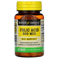 <img alt="Mason Natural, Folic Acid, 800 mcg, 100 Tablets" title="Mason Natural, Folic Acid, 800 mcg, 100 Tablets,311845067616"