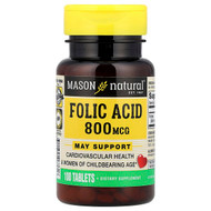 <img alt="Mason Natural, Folic Acid, 800 mcg, 100 Tablets" title="Mason Natural, Folic Acid, 800 mcg, 100 Tablets,311845067616"