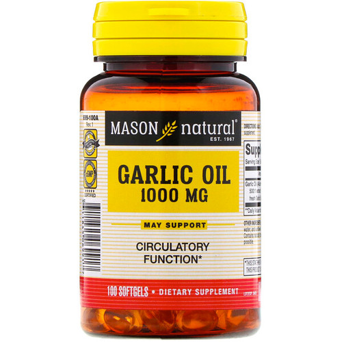 <img alt="Mason Natural, Garlic Oil, 1000 mg, 100 Softgels" title="Mason Natural, Garlic Oil, 1000 mg, 100 Softgels,311845069917"