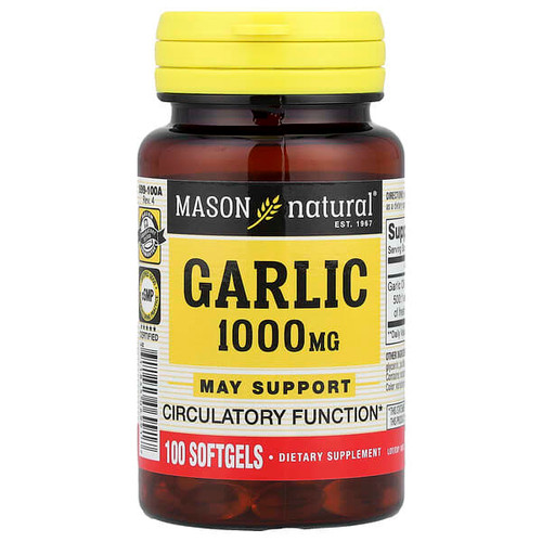 <img alt="Mason Natural, Garlic, 1,000 mg, 100 Softgels" title="Mason Natural, Garlic, 1,000 mg, 100 Softgels,311845069917"