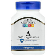 <img alt="21st Century, Vitamin A, 3,000 mcg (10,000 IU), 110 Softgels" title="21st Century, Vitamin A, 3,000 mcg (10,000 IU), 110 Softgels,740985214640"