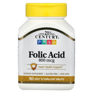 <img alt="21st Century, Folic Acid, 800 mcg, 180 Easy to Swallow Tablets" title="21st Century, Folic Acid, 800 mcg, 180 Easy to Swallow Tablets,740985225639"