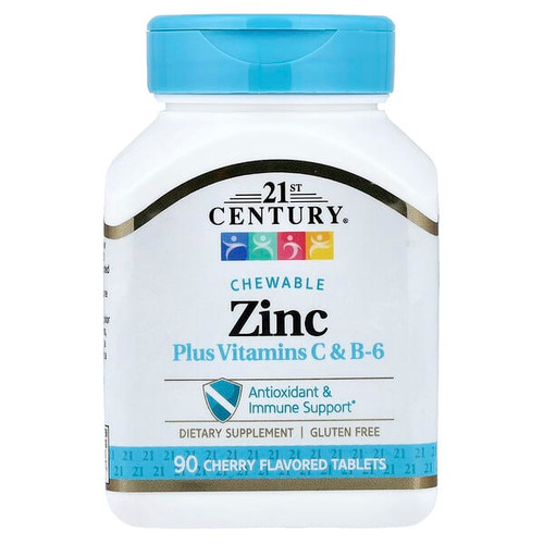 <img alt="21st Century, Zinc Plus Vitamins C & B-6, Chewable, Cherry, 90 Tablets" title="21st Century, Zinc Plus Vitamins C & B-6, Chewable, Cherry, 90 Tablets,740985226728"