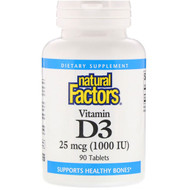 <img alt="Natural Factors, Vitamin D3, 1000 IU, 90 Tablets" title="Natural Factors, Vitamin D3, 1000 IU, 90 Tablets,068958010502"