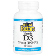 <img alt="Natural Factors, Vitamin D3, 25 mcg (1,000 IU), 90 Tablets" title="Natural Factors, Vitamin D3, 25 mcg (1,000 IU), 90 Tablets,068958010502"