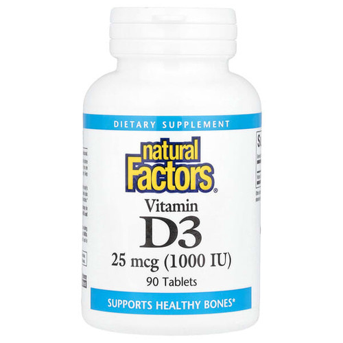 <img alt="Natural Factors, Vitamin D3, 25 mcg (1,000 IU), 90 Tablets" title="Natural Factors, Vitamin D3, 25 mcg (1,000 IU), 90 Tablets,068958010502"