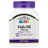 <img alt="21st Century, Fish Oil, 1,000 mg, 60 Softgels" title="21st Century, Fish Oil, 1,000 mg, 60 Softgels,740985214954"