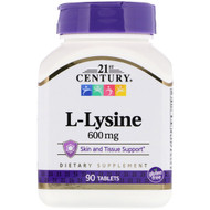 <img alt="21st Century, L-Lysine, 600 mg, 90 Tablets" title="21st Century, L-Lysine, 600 mg, 90 Tablets,740985210628"