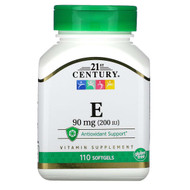<img alt="21st Century, Vitamin E, 90 mg (200 IU), 110 Softgels" title="21st Century, Vitamin E, 90 mg (200 IU), 110 Softgels,740985213025"