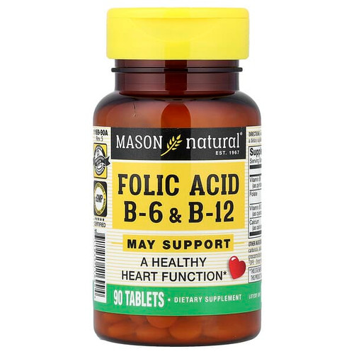 <img alt="Mason Natural, Folic Acid B6 & B12, 90 Tablets" title="Mason Natural, Folic Acid B6 & B12, 90 Tablets,311845116994"