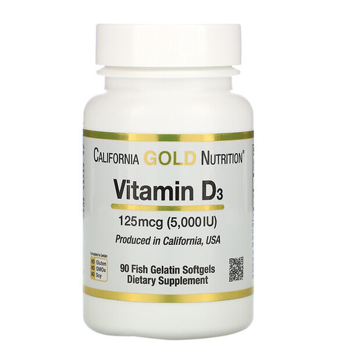 <img alt="California Gold Nutrition, Vitamin D3, 125 mcg (5,000 IU), 90 Fish Gelatin Softgels" title="California Gold Nutrition, Vitamin D3, 125 mcg (5,000 IU), 90 Fish Gelatin Softgels,898220010653"