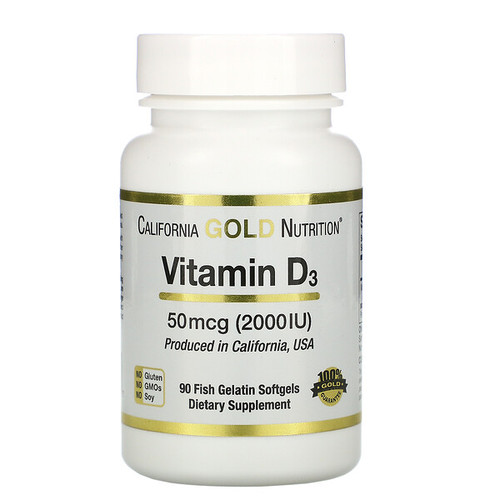<img alt="California Gold Nutrition, Vitamin D3, 50 mcg (2000 IU), 90 Fish Gelatin Softgels" title="California Gold Nutrition, Vitamin D3, 50 mcg (2000 IU), 90 Fish Gelatin Softgels,898220011797"