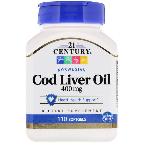 <img alt="21st Century, Norwegian Cod Liver Oil, 400 mg, 110 Softgels" title="21st Century, Norwegian Cod Liver Oil, 400 mg, 110 Softgels,740985211687"