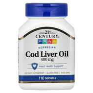 <img alt="21st Century, Norwegian Cod Liver Oil, 400 mg, 110 Softgels" title="21st Century, Norwegian Cod Liver Oil, 400 mg, 110 Softgels,740985211687"