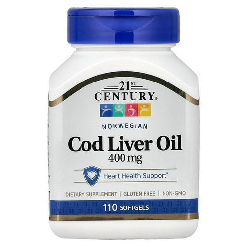 <img alt="21st Century, Norwegian Cod Liver Oil, 400 mg, 110 Softgels" title="21st Century, Norwegian Cod Liver Oil, 400 mg, 110 Softgels,740985211687"