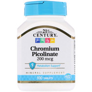 <img alt="21st Century, Chromium Picolinate, 200 mcg, 100 Tablets" title="21st Century, Chromium Picolinate, 200 mcg, 100 Tablets,740985213681"