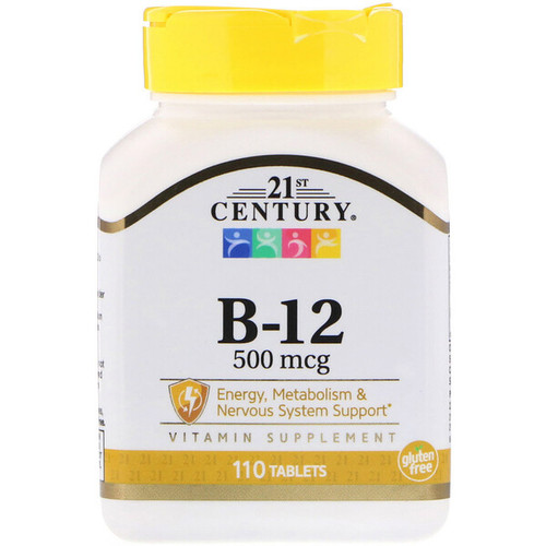 <img alt="21st Century, B-12, 500 mcg, 110 Tablets" title="21st Century, B-12, 500 mcg, 110 Tablets,740985223093"