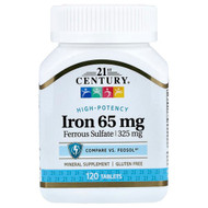 <img alt="21st Century, Iron, 65 mg, 120 Tablets" title="21st Century, Iron, 65 mg, 120 Tablets,740985226704"