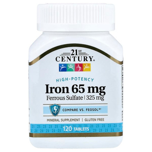 <img alt="21st Century, Iron, 65 mg, 120 Tablets" title="21st Century, Iron, 65 mg, 120 Tablets,740985226704"