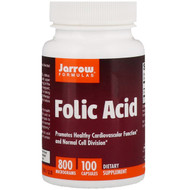 Jarrow Formulas, Folic Acid, 800 mcg, 100 Capsules
