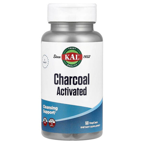 <img alt="KAL, Charcoal Activated, 50 VegCaps (250 mg per VegCap)" title="KAL, Charcoal Activated, 50 VegCaps (250 mg per VegCap),021245586050"
