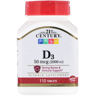 <img alt="21st Century, Vitamin D3, 50 mcg (2000 IU), 110 Tablets" title="21st Century, Vitamin D3, 50 mcg (2000 IU), 110 Tablets,740985271117"