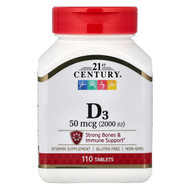 <img alt="21st Century, Vitamin D3, 50 mcg (2,000 IU), 110 Tablets" title="21st Century, Vitamin D3, 50 mcg (2,000 IU), 110 Tablets,740985271117"
